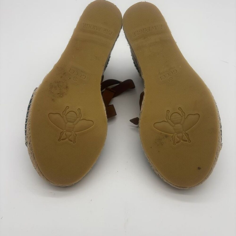 Gucci Denim Blue and Tan Espadrille Sandals - Picture 5 of 5